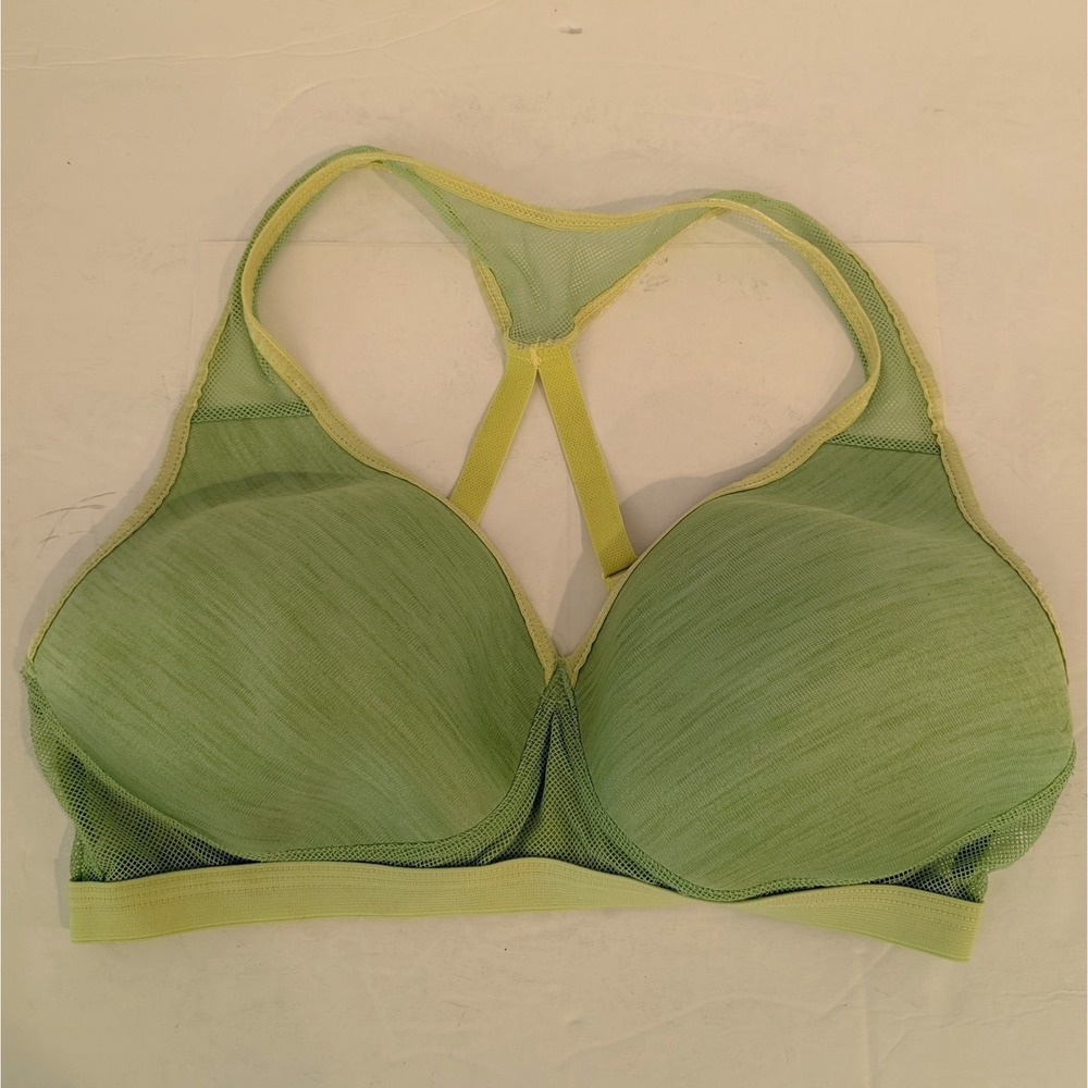 Wacoal 38C Sports Bra Green Soft Cup Wireless RacerBack 856234